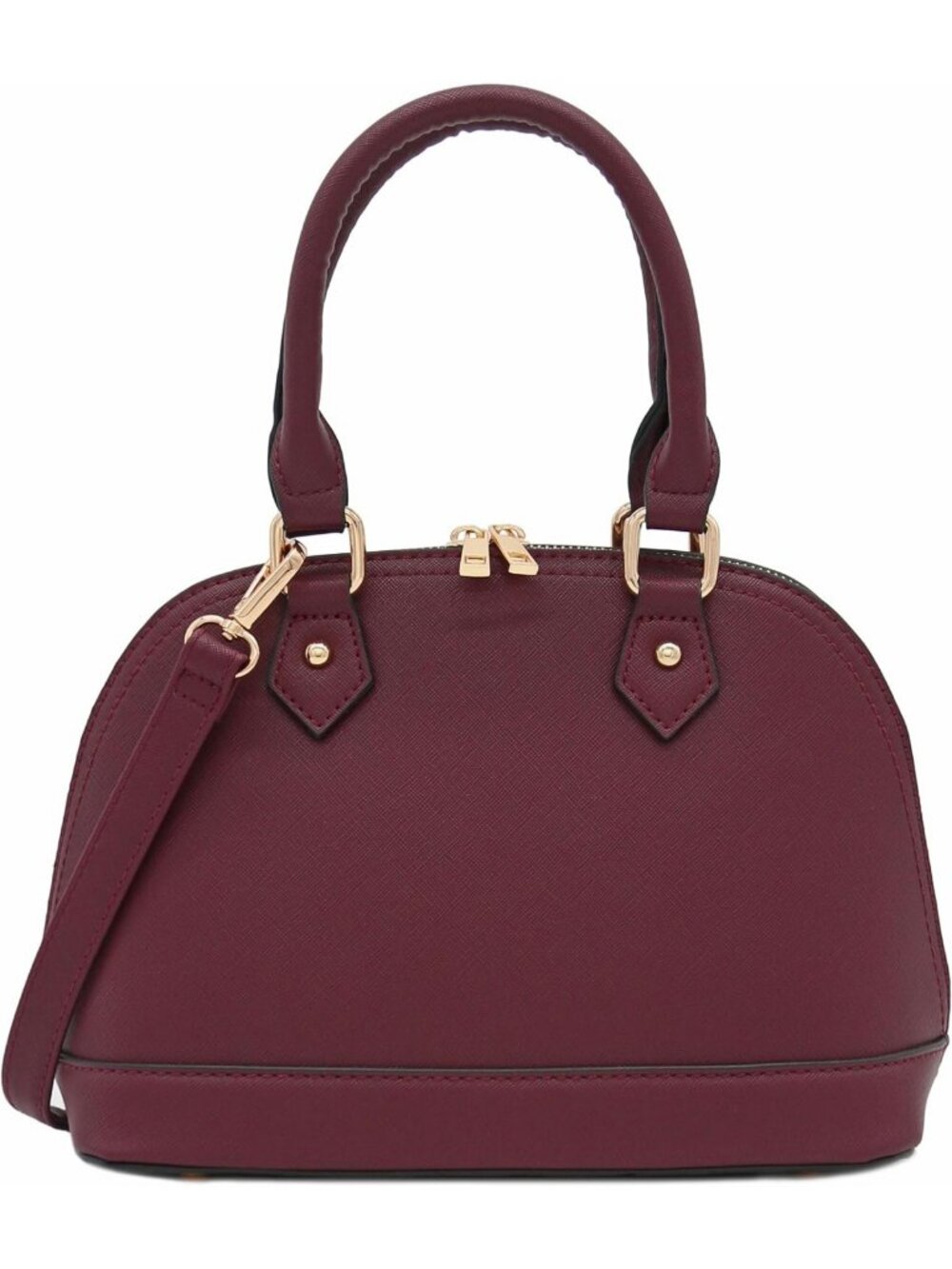 Chic Zip-Around Saffiano Dome Satchel Bag | Stylish & Versatile Handbag